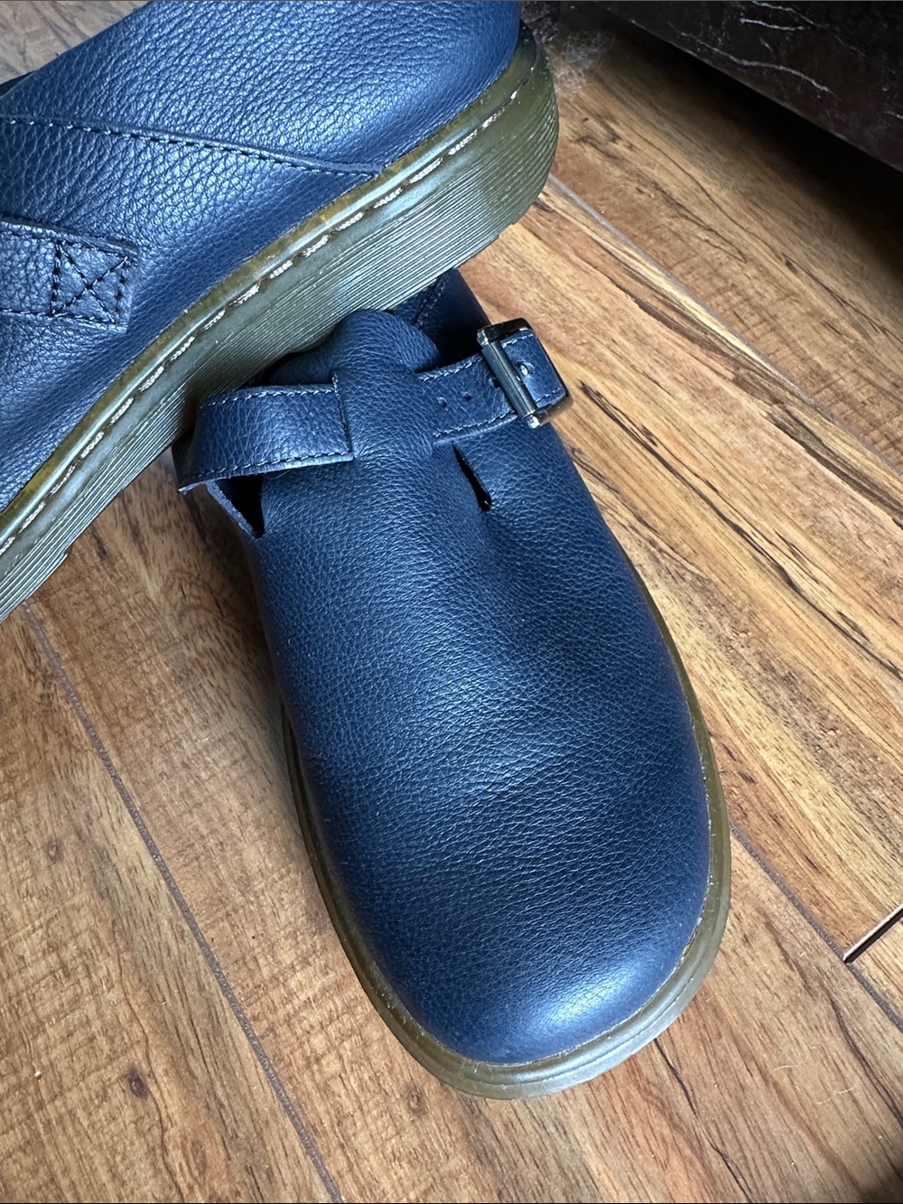 EUC Dr. Martens Patricia Navy Leather Buckle Slip-On Loafers Women’s Size 10 - Picture 10 of 10